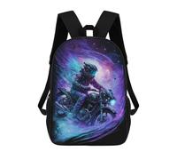 sinyumoney Mochila Infantil Impermeable 3D Galactic Motorcycle Ride -1 17inch Mochila Escolar Linda Y Casual De Moda Para Niños Y Niñas