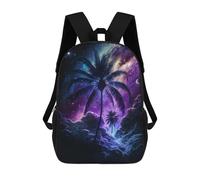 sinyumoney Mochila Infantil Impermeable 3D Galactic Palm Paradise 17inch Mochila Escolar Linda Y Casual De Moda Para Niños Y Niñas