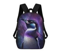 sinyumoney Mochila Infantil Impermeable 3D Galactic Penguin Portrait 17inch Mochila Escolar Linda Y Casual De Moda Para Niños Y Niñas