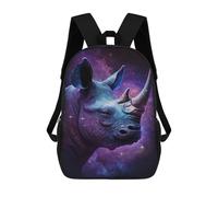 sinyumoney Mochila Infantil Impermeable 3D Galactic Rhino Profile-6 17inch Mochila Escolar Linda Y Casual De Moda Para Niños Y Niñas