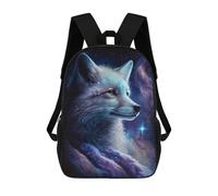 sinyumoney Mochila Infantil Impermeable 3D Galactic Wolf Portrait 17inch Mochila Escolar Linda Y Casual De Moda Para Niños Y Niñas