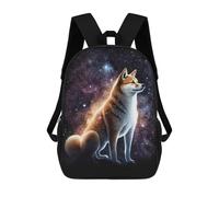 sinyumoney Mochila Infantil Impermeable 3D Galactic Wolf Spirit -1 17inch Mochila Escolar Linda Y Casual De Moda Para Niños Y Niñas