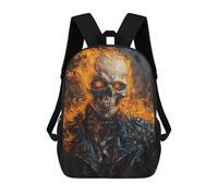 sinyumoney Mochila Infantil Impermeable 3D Ghost Rider Art Print 17inch Mochila Escolar Linda Y Casual De Moda Para Niños Y Niñas