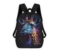 sinyumoney Mochila Infantil Impermeable 3D Giraffe in Space Art Print-6 17inch Mochila Escolar Linda Y Casual De Moda Para Niños Y Niñas