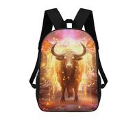 sinyumoney Mochila Infantil Impermeable 3D Golden Bull Statue Decor 17inch Mochila Escolar Linda Y Casual De Moda Para Niños Y Niñas