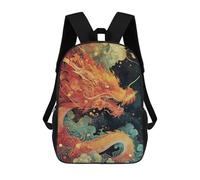 sinyumoney Mochila Infantil Impermeable 3D Golden Dragon Art Print -1 17inch Mochila Escolar Linda Y Casual De Moda Para Niños Y Niñas