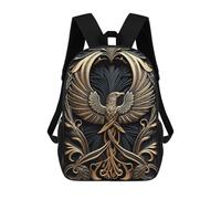 sinyumoney Mochila Infantil Impermeable 3D Golden Wings Phoenix 17inch Mochila Escolar Linda Y Casual De Moda Para Niños Y Niñas