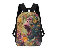 sinyumoney Mochila Infantil Impermeable 3D Gorilla Art Print 17inch Mochila Escolar Linda Y Casual De Moda Para Niños Y Niñas