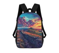 sinyumoney Mochila Infantil Impermeable 3D Great Wall Sunset Landscape 17inch Mochila Escolar Linda Y Casual De Moda Para Niños Y Niñas