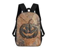 sinyumoney Mochila Infantil Impermeable 3D Halloween Pumpkin Wall Art 17inch Mochila Escolar Linda Y Casual De Moda Para Niños Y Niñas