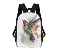 sinyumoney Mochila Infantil Impermeable 3D Hummingbird Watercolor 17inch Mochila Escolar Linda Y Casual De Moda Para Niños Y Niñas
