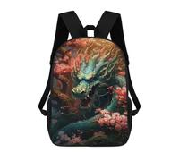sinyumoney Mochila Infantil Impermeable 3D Japanese Dragon Cherry 17inch Mochila Escolar Linda Y Casual De Moda Para Niños Y Niñas