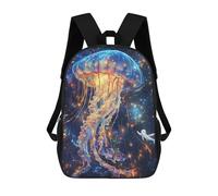 sinyumoney Mochila Infantil Impermeable 3D Jellyfish in Space 17inch Mochila Escolar Linda Y Casual De Moda Para Niños Y Niñas