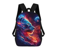 sinyumoney Mochila Infantil Impermeable 3D Lion Galaxy Art Print 17inch Mochila Escolar Linda Y Casual De Moda Para Niños Y Niñas