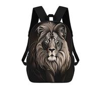 sinyumoney Mochila Infantil Impermeable 3D Lion Head Art Print 17inch Mochila Escolar Linda Y Casual De Moda Para Niños Y Niñas