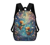 sinyumoney Mochila Infantil Impermeable 3D Magical Cats in Fantasy Garden 17inch Mochila Escolar Linda Y Casual De Moda Para Niños Y Niñas