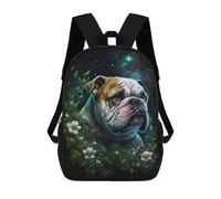 sinyumoney Mochila Infantil Impermeable 3D Magical Night Bulldog Art Print 17inch Mochila Escolar Linda Y Casual De Moda Para Niños Y Niñas