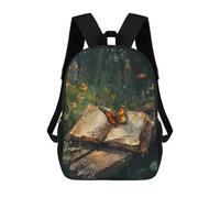 sinyumoney Mochila Infantil Impermeable 3D Nature's Whisper A Butterfly's Journey 17inch Mochila Escolar Linda Y Casual De Moda Para Niños Y Niñas