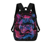 sinyumoney Mochila Infantil Impermeable 3D Neon Bulldog Headphones Art Print -1 17inch Mochila Escolar Linda Y Casual De Moda Para Niños Y Niñas