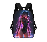 sinyumoney Mochila Infantil Impermeable 3D Neon Glowing Anime Babe 17inch Mochila Escolar Linda Y Casual De Moda Para Niños Y Niñas