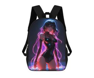 sinyumoney Mochila Infantil Impermeable 3D Neon Glowing Anime Babe 17inch Mochila Escolar Linda Y Casual De Moda Para Niños Y Niñas