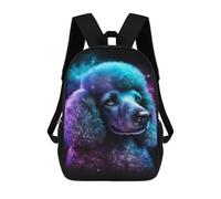 sinyumoney Mochila Infantil Impermeable 3D Neon Poodle Galaxy Art Print 17inch Mochila Escolar Linda Y Casual De Moda Para Niños Y Niñas