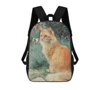 sinyumoney Mochila Infantil Impermeable 3D Orange Cat Garden Painting 17inch Mochila Escolar Linda Y Casual De Moda Para Niños Y Niñas