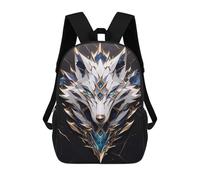 sinyumoney Mochila Infantil Impermeable 3D Ornate Wolf Head 17inch Mochila Escolar Linda Y Casual De Moda Para Niños Y Niñas