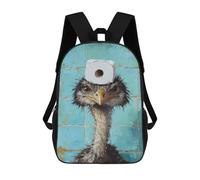 sinyumoney Mochila Infantil Impermeable 3D Ostrich with Toilet Paper on Head 17inch Mochila Escolar Linda Y Casual De Moda Para Niños Y Niñas