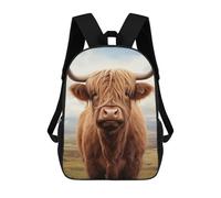 sinyumoney Mochila Infantil Impermeable 3D Portrait For Highland Cow 17inch Mochila Escolar Linda Y Casual De Moda Para Niños Y Niñas