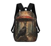 sinyumoney Mochila Infantil Impermeable 3D Rainy Forest Mushroom Scene 17inch Mochila Escolar Linda Y Casual De Moda Para Niños Y Niñas