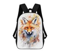 sinyumoney Mochila Infantil Impermeable 3D Red Fox Watercolor 17inch Mochila Escolar Linda Y Casual De Moda Para Niños Y Niñas