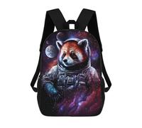 sinyumoney Mochila Infantil Impermeable 3D Red Panda Astronaut Space Art Print 17inch Mochila Escolar Linda Y Casual De Moda Para Niños Y Niñas
