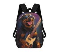 sinyumoney Mochila Infantil Impermeable 3D Rock Star Rottweiler Guitar Hero 17inch Mochila Escolar Linda Y Casual De Moda Para Niños Y Niñas