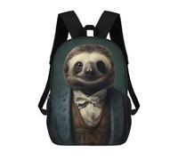 sinyumoney Mochila Infantil Impermeable 3D Sloth Animal Funny 17inch Mochila Escolar Linda Y Casual De Moda Para Niños Y Niñas