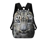 sinyumoney Mochila Infantil Impermeable 3D Snow Leopard Close-Up 17inch Mochila Escolar Linda Y Casual De Moda Para Niños Y Niñas