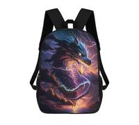 sinyumoney Mochila Infantil Impermeable 3D Thundering Dragon Storm 17inch Mochila Escolar Linda Y Casual De Moda Para Niños Y Niñas