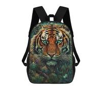 sinyumoney Mochila Infantil Impermeable 3D Tiger Floral 17inch Mochila Escolar Linda Y Casual De Moda Para Niños Y Niñas