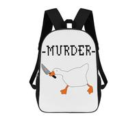 sinyumoney Mochila Infantil Impermeable 3D Untitled Funny Duck Knife 17inch Mochila Escolar Linda Y Casual De Moda Para Niños Y Niñas