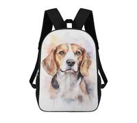 sinyumoney Mochila Infantil Impermeable 3D Watercolor Beagle Dog 17inch Mochila Escolar Linda Y Casual De Moda Para Niños Y Niñas
