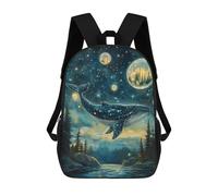 sinyumoney Mochila Infantil Impermeable 3D Whale Dreams in Bubble Forest 17inch Mochila Escolar Linda Y Casual De Moda Para Niños Y Niñas