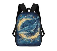 sinyumoney Mochila Infantil Impermeable 3D Whale in Starry Sky Art Print-2 17inch Mochila Escolar Linda Y Casual De Moda Para Niños Y Niñas