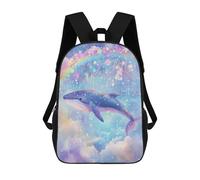 sinyumoney Mochila Infantil Impermeable 3D Whale Rainbow Fantasy 17inch Mochila Escolar Linda Y Casual De Moda Para Niños Y Niñas