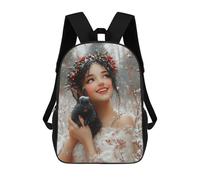 sinyumoney Mochila Infantil Impermeable 3D Winter Wonderland Bunny-1 17inch Mochila Escolar Linda Y Casual De Moda Para Niños Y Niñas