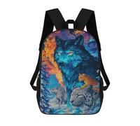 sinyumoney Mochila Infantil Impermeable 3D Wolf Pack Wild Adventure 17inch Mochila Escolar Linda Y Casual De Moda Para Niños Y Niñas