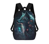 sinyumoney Mochila Infantil Impermeable 3D Wolf Spirit Art Print 17inch Mochila Escolar Linda Y Casual De Moda Para Niños Y Niñas