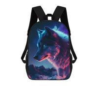 sinyumoney Mochila Infantil Impermeable 3D Wolf Spirit Digital Art Print 17inch Mochila Escolar Linda Y Casual De Moda Para Niños Y Niñas