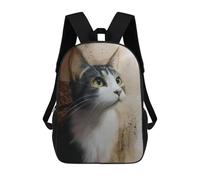 sinyumoney Mochila Infantil Impresa En 3D 17inch Adorable Tabby Cat Portrait Mochila Escolar Ligera De Viaje De Moda Para Niños Y Estudiantes