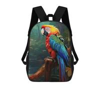 sinyumoney Mochila Infantil Impresa En 3D 17inch Amazon Macaw in Tropical Rainforest Mochila Escolar Ligera De Viaje De Moda Para Niños Y Estudiantes