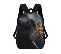 sinyumoney Mochila Infantil Impresa En 3D 17inch Black Elephant with Orange Markings Mochila Escolar Ligera De Viaje De Moda Para Niños Y Estudiantes